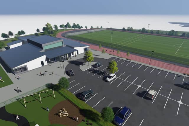 A birds eye view of the proposed leisure, health and well-being hub at Gortgonis, Coalisland.