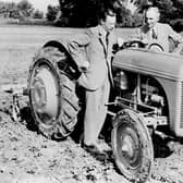 Harry Ferguson and Henry Ford with an early Massey Ferguson tractor
