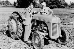 Harry Ferguson and Henry Ford with an early Massey Ferguson tractor