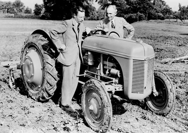 Harry Ferguson and Henry Ford with an early Massey Ferguson tractor