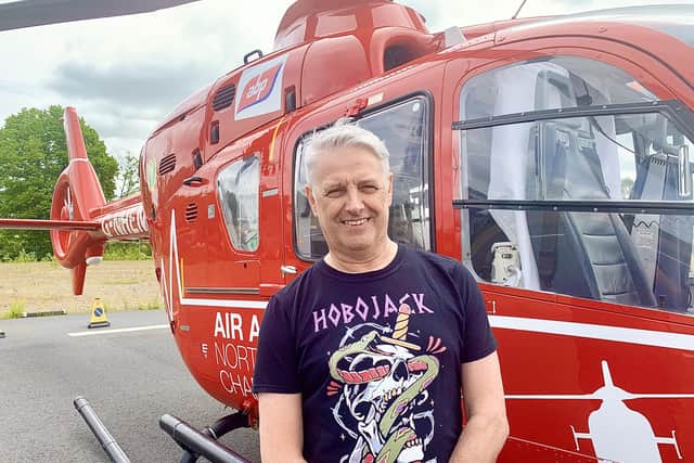 Shaun Attwood was saved by the Air Ambulance following an accident on his motorbike