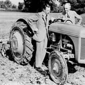 Harry Ferguson and Henry Ford with an early Massey Ferguson tractor. Picture: National Museums Northern Ireland