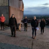 Members of Ahoghill YFC taking part in the club's stock judging competition