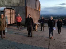 Members of Ahoghill YFC taking part in the club's stock judging competition