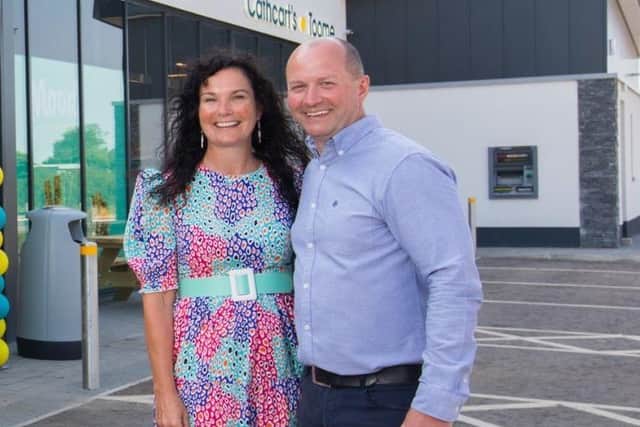 Cathcart's Centra Toome owners Ciara and Ryan Cathcart.