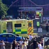 Emergency services at the scene of the incident at the funfair in Carrickfergus.  Picture: McAuley Multimedia.