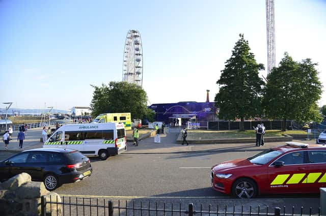 The scene of the major incident at the harbour carpark in Carrickfergus.
Picture:  Arthur Allison/Pacemaker Press.
