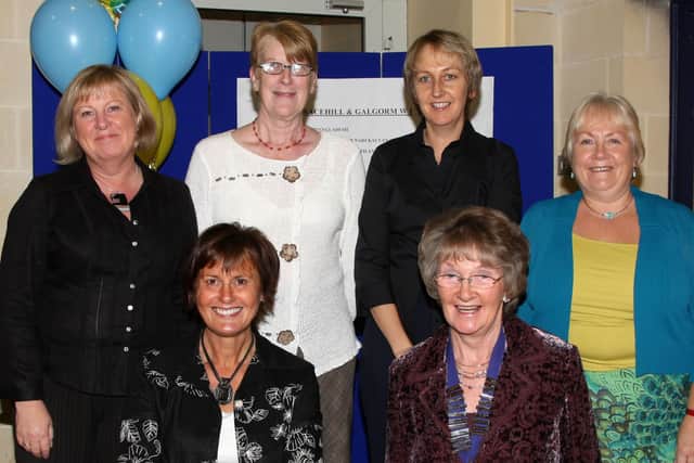 Members of Gracehill & Galgorm W.I. who organised last week’s 70th birthday party and fashion show in Galgorm Community Centre, which raised funds for Bangladesh. Back row, L-R, Patricia Sherry, Ann Sanbrook, Gillian Fraser, Isabel Halliday. Front, L-R, Barbara Totten and President Margaret Johnston. BT40-117JC