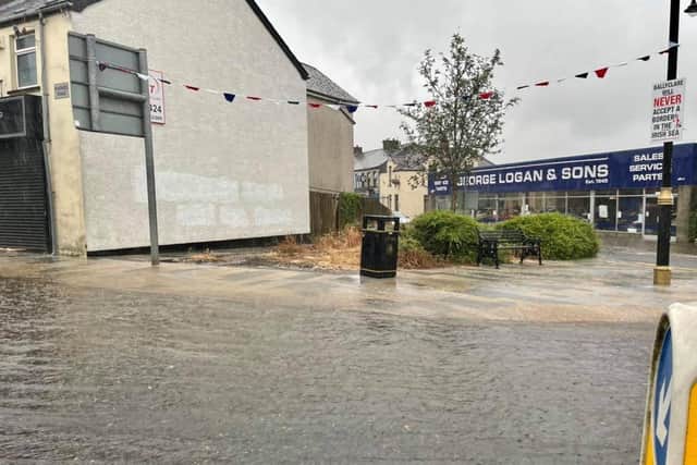 A number of roads in Ballyclare are currently flooded. Pic by Love Ballyclare.