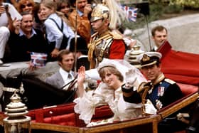 File photo dated 29/07/81 of the Prince of Wales and his bride, the Princess of Wales, making their way to Buckingham Palace in an open-top carriage after their wedding ceremony at St Paul's Cathedral in London. Picture: PA Wire