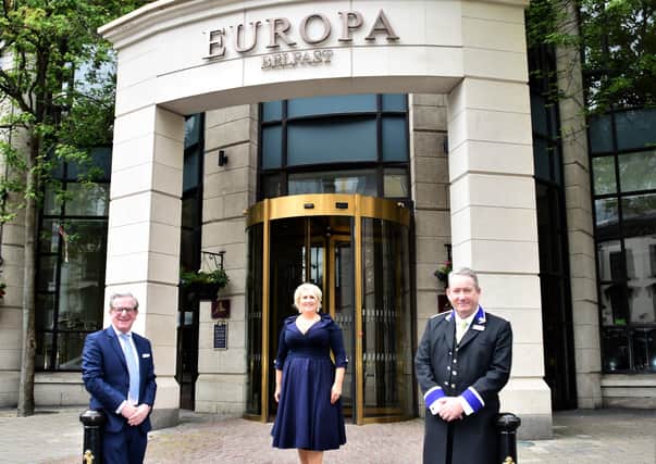 James McGinn, Lesley McGarrity (Younique), and Martin Mulholland look forward to the August concerts