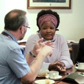 (L-R) Michael Kane from Choice with Monica Ikeke, WorkChoice participant and Maggie McCormick from Bryson FutureSkills.