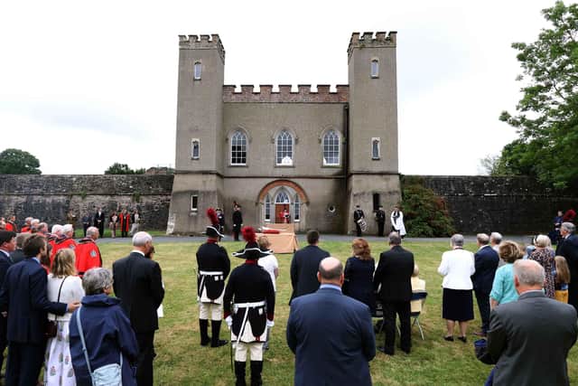The six warders are appointed to be the Hillsborough Fort Guard. Photo: STEVEN MCAULEY/MCAULEY MULTIMEDIA