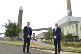 Economy Minister Gordon Lyons (right) with Ian Luney, commercial director of EP UK Investments.