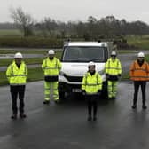 Pictured is Openreach Senior Contracts and Civils Manager James Burleigh alongside the Civil Engineering team.