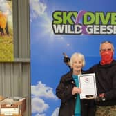 Anna Wilson, resident at the Kathleen L Thompson Fold in Garvagh, has  completed a charity skydive in aid of Guide Dogs Northern Ireland