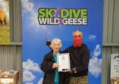 Anna Wilson, resident at the Kathleen L Thompson Fold in Garvagh, has  completed a charity skydive in aid of Guide Dogs Northern Ireland