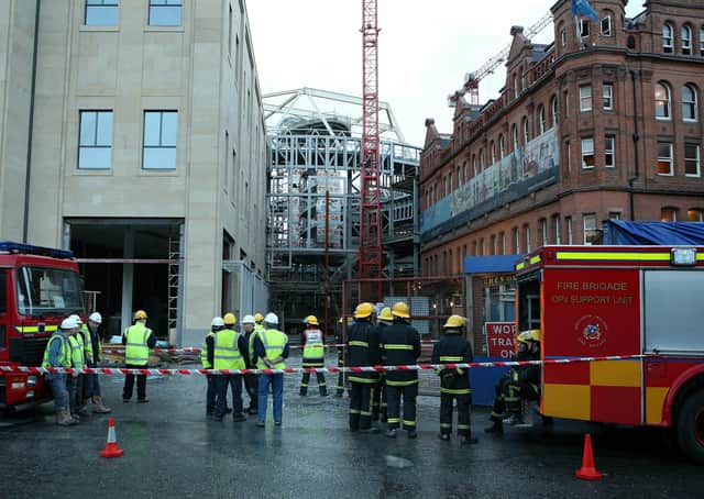The Fire Brigade dealing with a fire at the Victoria Square site in Belfast city centre in 2007. Picture: Brian Little/News Letter archives
