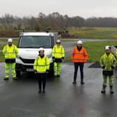 James Burleigh (Openreach Senior Contracts and Civils Manager) alongside members of the Civil Engineering team.