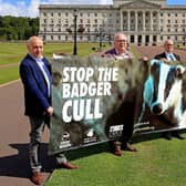 John Blair MLA, Ken Brundle (Ulster Wildlife Chairman), Peter Clarke (Northern Ireland Badger Group) and Colleen Tinnelly (USPCA Development Manager).