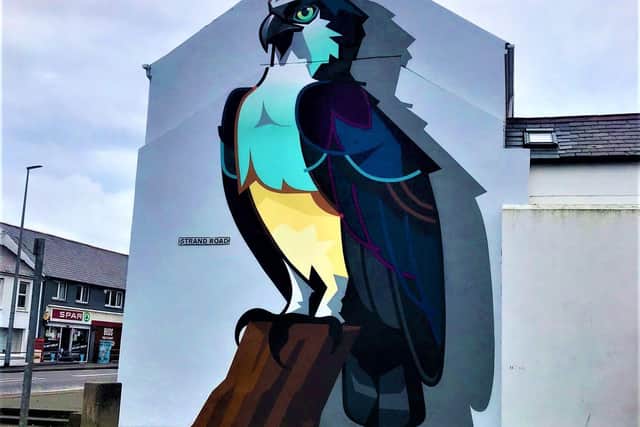 Sea eagle mural overlooking The Diamond in Portstewart