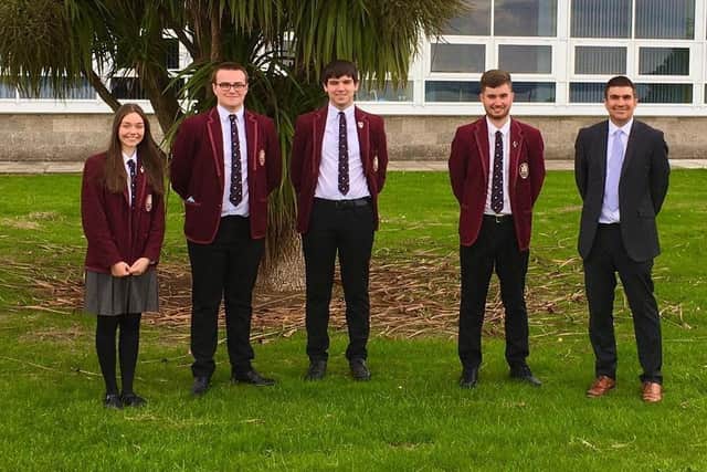 Some of the Carrick Grammar School pupils who achieved three or more A star grades.