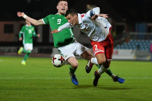 New Ballymena United recruit David Parkhouse in action for NI Under-21s