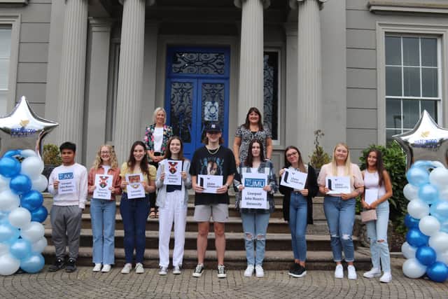 Students with VP Mrs Aine Leslie and Head of Year Mrs Maria Robb..