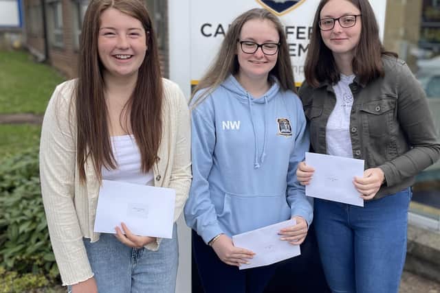 All smiles on results day at Carrickfergus Academy.