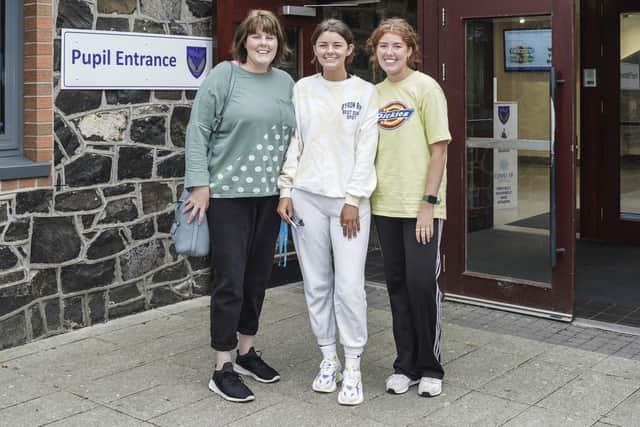 Mrs Dudgeon, Erin Dudgeon (AAB grades at GCE A Level) and Leah Dudgeon (Sister and former pupil).