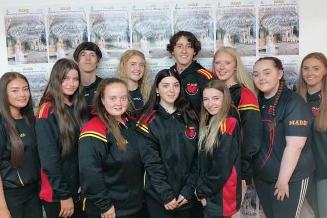Some of the teenagers who will perform principal roles for the new Christmas movie filmed by Moyraverty Arts and Drama Society in Craigavon.
