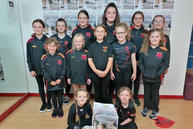 Some of the juniors who will perform roles for the new Christmas movie filmed by Moyraverty Arts and Drama Society in Craigavon.