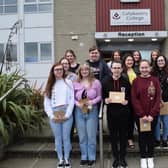 A Level students  with College Principal Mr D. Davidson.