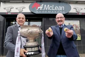 Colin Kennedy (NIFL Chairman) and Liam Beckett conducted the BetMcLean League Cup draw