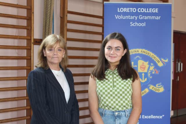 Loreto College student Eva McBride, who gained 10 A* grades in her GCSEs