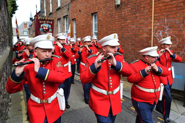 Press Eye - Belfast - Northern Ireland - 14th August 2021

Apprentice Boys of Derry ParadeApprentice Boys of Derry

Relief of Derry Parade. 

The parade en route along Palace Street.

Mandatory Credit ©Lorcan Doherty/Presseye