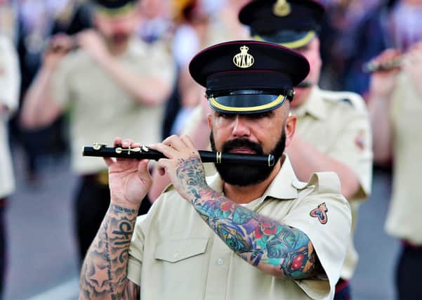 Press Eye - Belfast - Northern Ireland - 14th August 2021 Apprentice Boys of Derry ParadeApprentice Boys of Derry Relief of Derry Parade. William King Memorial Flute Band. Mandatory Credit ©Lorcan Doherty/Presseye