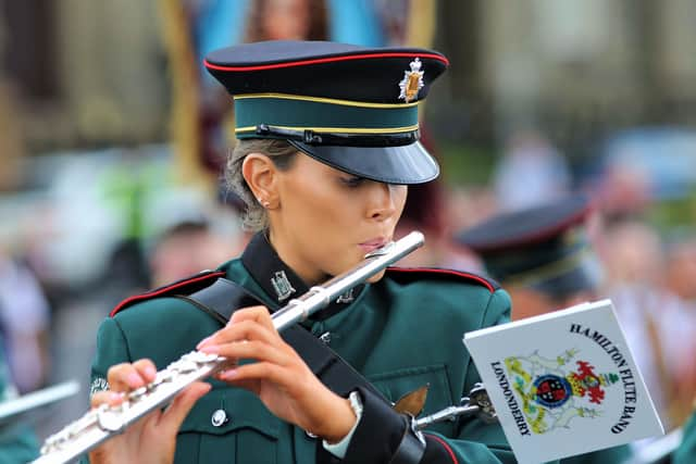 Press Eye - Belfast - Northern Ireland - 14th August 2021

Apprentice Boys of Derry ParadeApprentice Boys of Derry

Relief of Derry Parade. 

Olivia Lumsden, Hamilton Flute Band.

Mandatory Credit ©Lorcan Doherty/Presseye