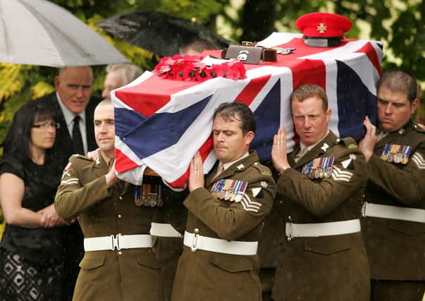 The 2009 funeral of Lance Corporal Nigel Moffet who was killed in Afghanistan while serving with the Light Dragoons Regiment