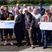 Anglers pictured at the dam in 2019 with then Mayor, Ald John Smyth.