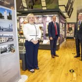 First Minister Mr Paul Givan pictured during his visit to Ballymoney Museum with Alderman Michelle Knight McQuillan, Chair of Causeway Coast and Glens Borough Council’s NI 100 Working Group, the Mayor of Causeway Coast and Glens Borough Council, Councillor Richard Holmes and Helen Perry, Causeway Coast and Glens Borough Council Museum Services Development Manager
