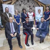 Pictured at a special event to mark the presentation of the Queen's Award for Voluntary Service (QAVS) to North Antrim Agricultural Association are, back row, left to right, Robert Calvin, Rachel Smith, Sandra Adair MBE, James Kirkpatrick, Councillor Joan Baird OBE, Ryan Gamble, Joe Patton CBE. Front row, left to right, James Morrison, Lord Lieutenant for County Antrim Mr David McCorkell, Robert Shannon and the Mayor of Causeway Coast and Glens Borough Council Councillor Richard Holmes.PICTURE STEVEN MCAULEY/MCAULEY MULTIMEDIA