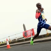 Sir Mo Farah in action at last year's Antrim Coast Half Marathon.