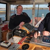 Strangford Lough ferry skippers Edward McDonnell and Mark Browne pictured in 2001. Picture: Bernie Brown/News Letter archives