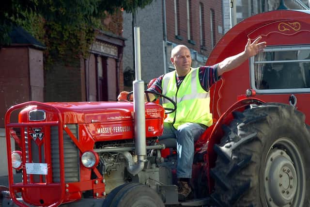 On the road for the 2010 Mid-Ulster Vintage Vehicle Club’s sponsored two day tractor and car trek from Moneymore to Castlerock and return in aid of ME Research in August of that year. Picture: Simon Robinson/Mid Ulster Mail archives