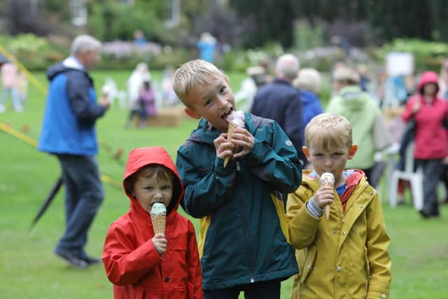 Ethan, Joel, and Noah enjoying an ice cream. 

Picture: Philip Magowan/Press Eye