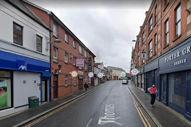 Thomas Street in Portadown where a serious altercation took place in the early hours of Saturday morning. Photo courtesy of Google.