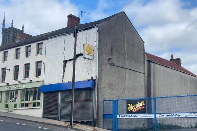 Collapsing building in Tandragee town centre