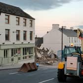 The building in Tandragee town centre came down on Sunday evening