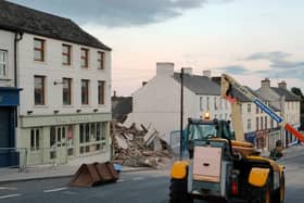 The building in Tandragee town centre came down on Sunday evening